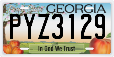 GA license plate PYZ3129