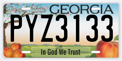GA license plate PYZ3133