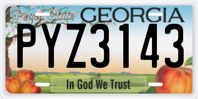GA license plate PYZ3143