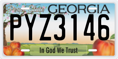 GA license plate PYZ3146