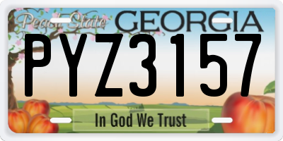 GA license plate PYZ3157