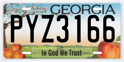 GA license plate PYZ3166