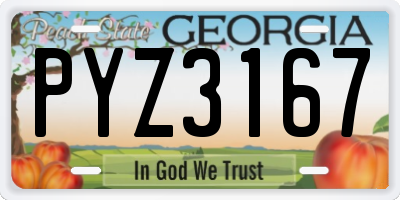 GA license plate PYZ3167