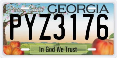 GA license plate PYZ3176