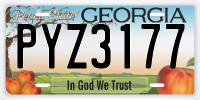 GA license plate PYZ3177
