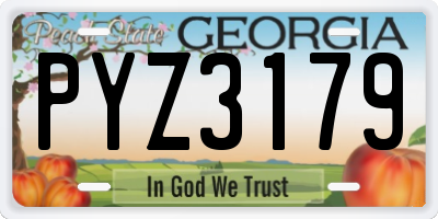 GA license plate PYZ3179