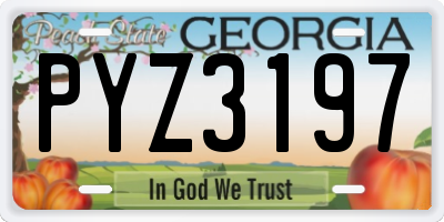GA license plate PYZ3197
