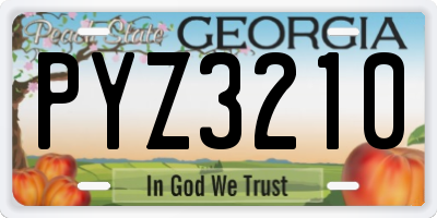GA license plate PYZ3210