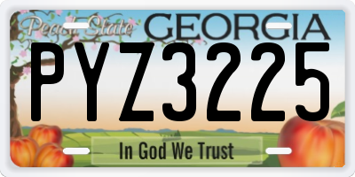 GA license plate PYZ3225