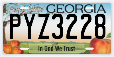 GA license plate PYZ3228