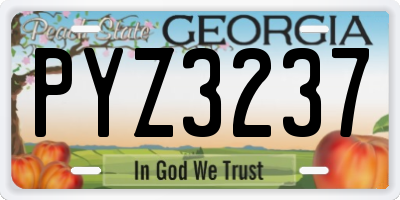 GA license plate PYZ3237