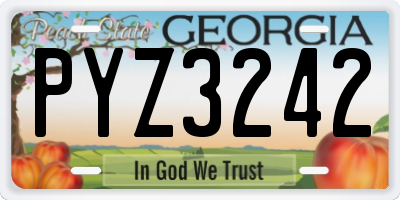 GA license plate PYZ3242
