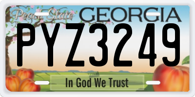 GA license plate PYZ3249