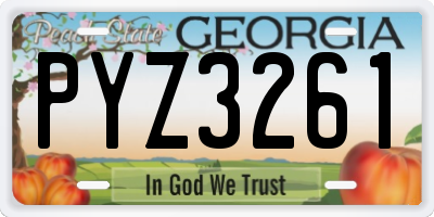 GA license plate PYZ3261