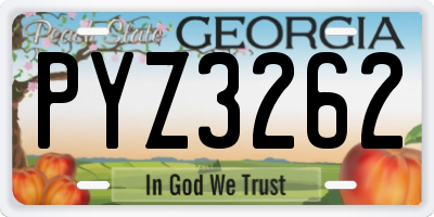 GA license plate PYZ3262