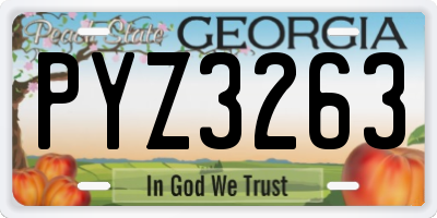 GA license plate PYZ3263