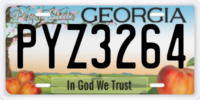 GA license plate PYZ3264