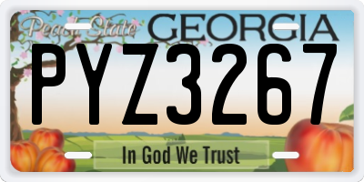 GA license plate PYZ3267