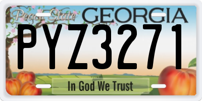 GA license plate PYZ3271