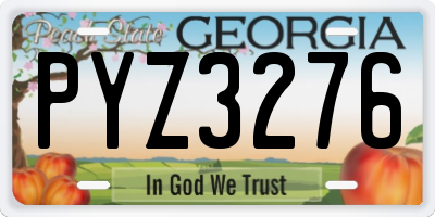 GA license plate PYZ3276