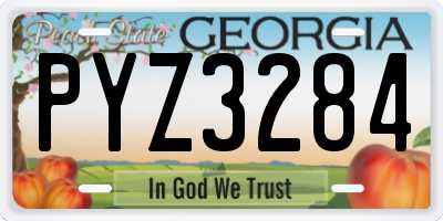 GA license plate PYZ3284