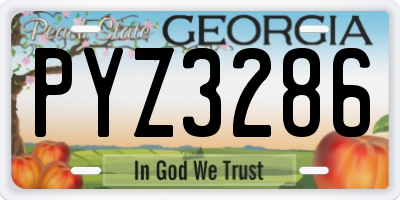 GA license plate PYZ3286