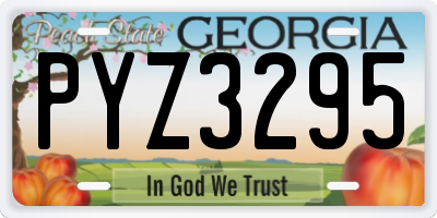 GA license plate PYZ3295