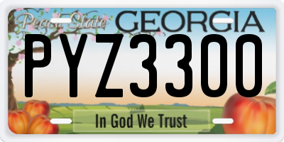 GA license plate PYZ3300