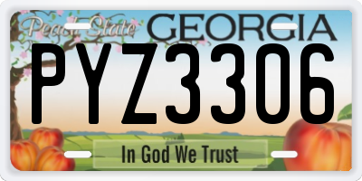 GA license plate PYZ3306