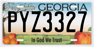 GA license plate PYZ3327