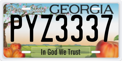 GA license plate PYZ3337