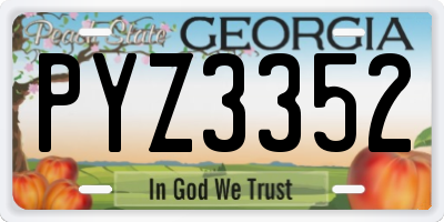GA license plate PYZ3352
