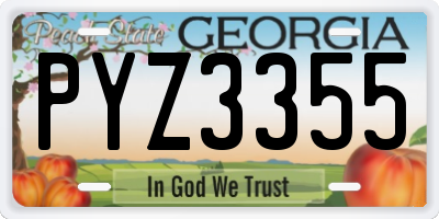 GA license plate PYZ3355