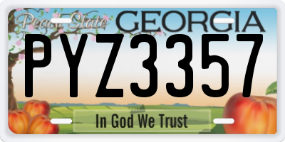 GA license plate PYZ3357