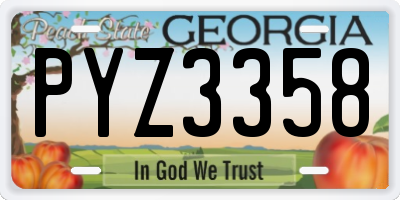 GA license plate PYZ3358