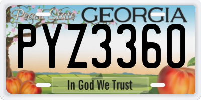 GA license plate PYZ3360