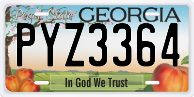 GA license plate PYZ3364