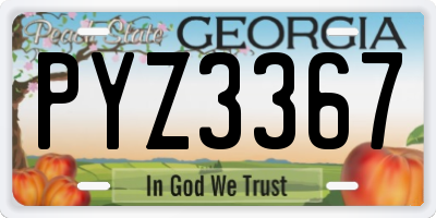 GA license plate PYZ3367