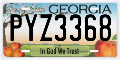 GA license plate PYZ3368