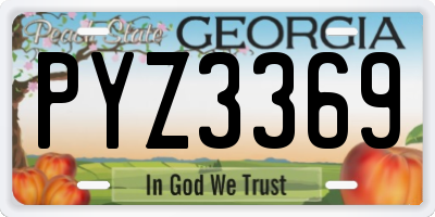 GA license plate PYZ3369