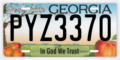 GA license plate PYZ3370