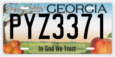GA license plate PYZ3371