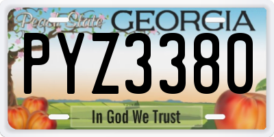 GA license plate PYZ3380