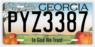 GA license plate PYZ3387