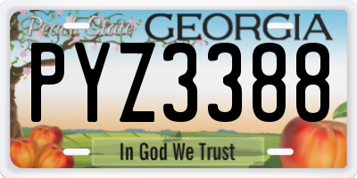 GA license plate PYZ3388