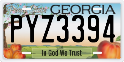 GA license plate PYZ3394