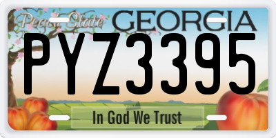 GA license plate PYZ3395