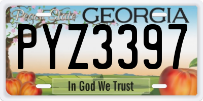 GA license plate PYZ3397