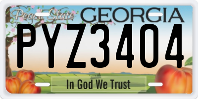 GA license plate PYZ3404