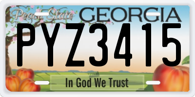 GA license plate PYZ3415